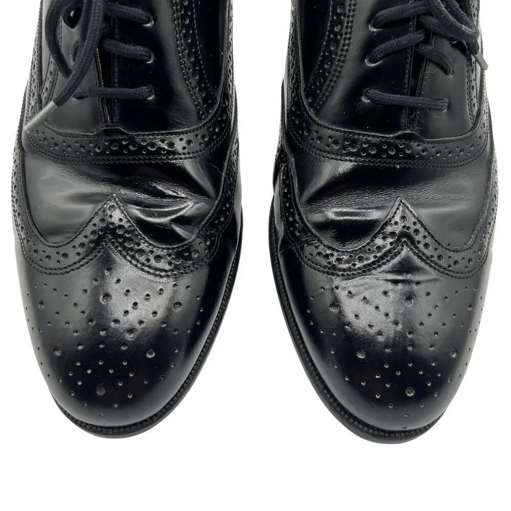 Giorgio Brutini 10.5D Black Wingtip Oxford Shoes Leather Made In Brazil Timeless